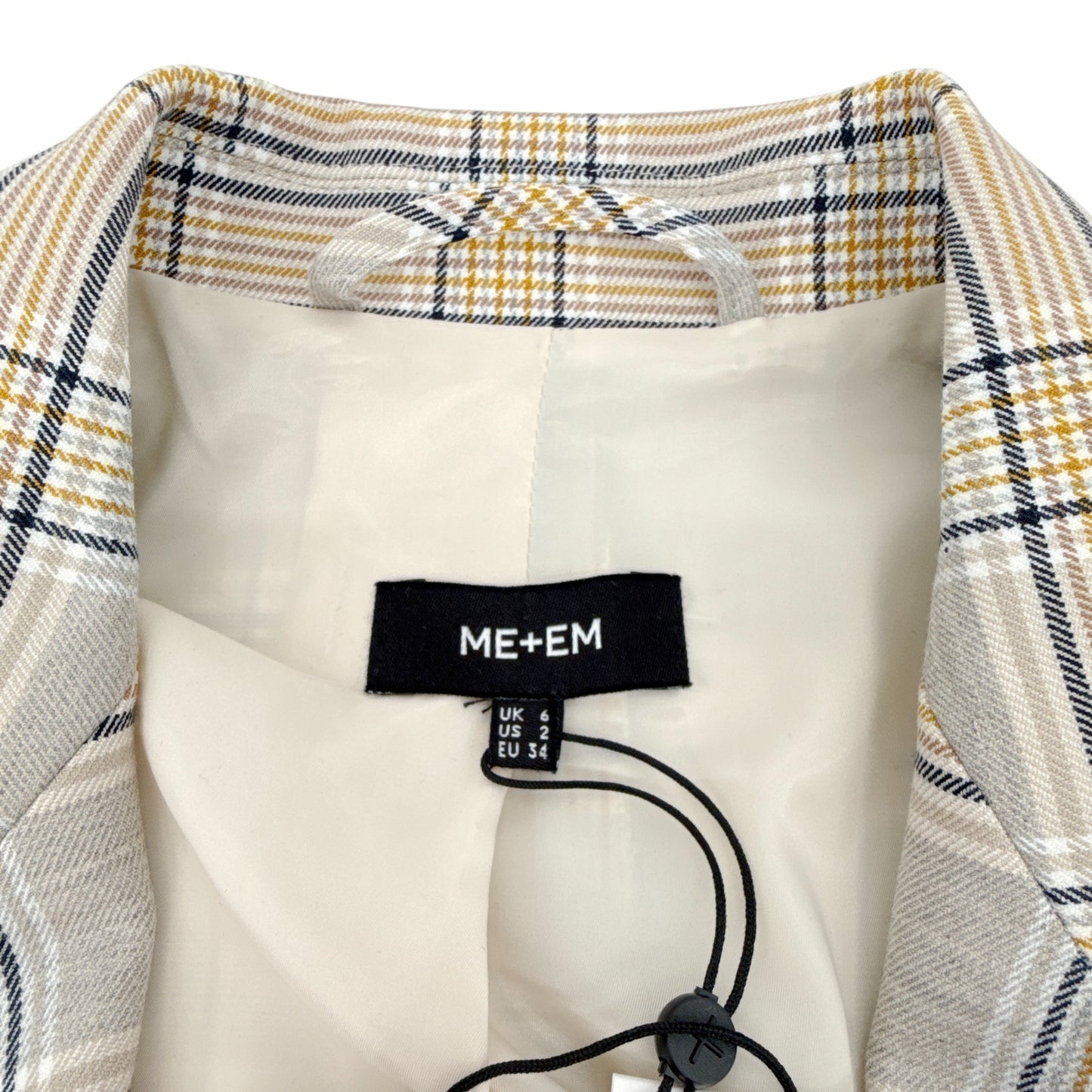 ME+EM Statement Check Boyfriend Blazer UK6|US2