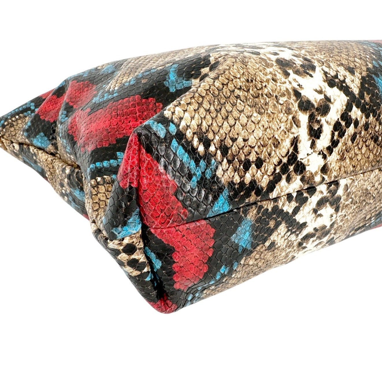 CLARE V. Attache Tote in Garden Snake with Additional Strap