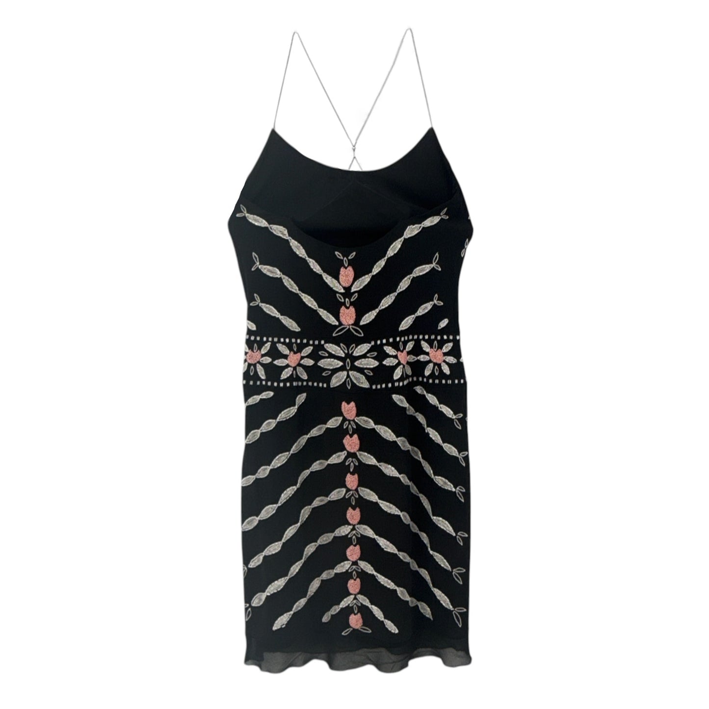 NICOLE MILLER Collection Beaded Silk Dress in Black 2|XS