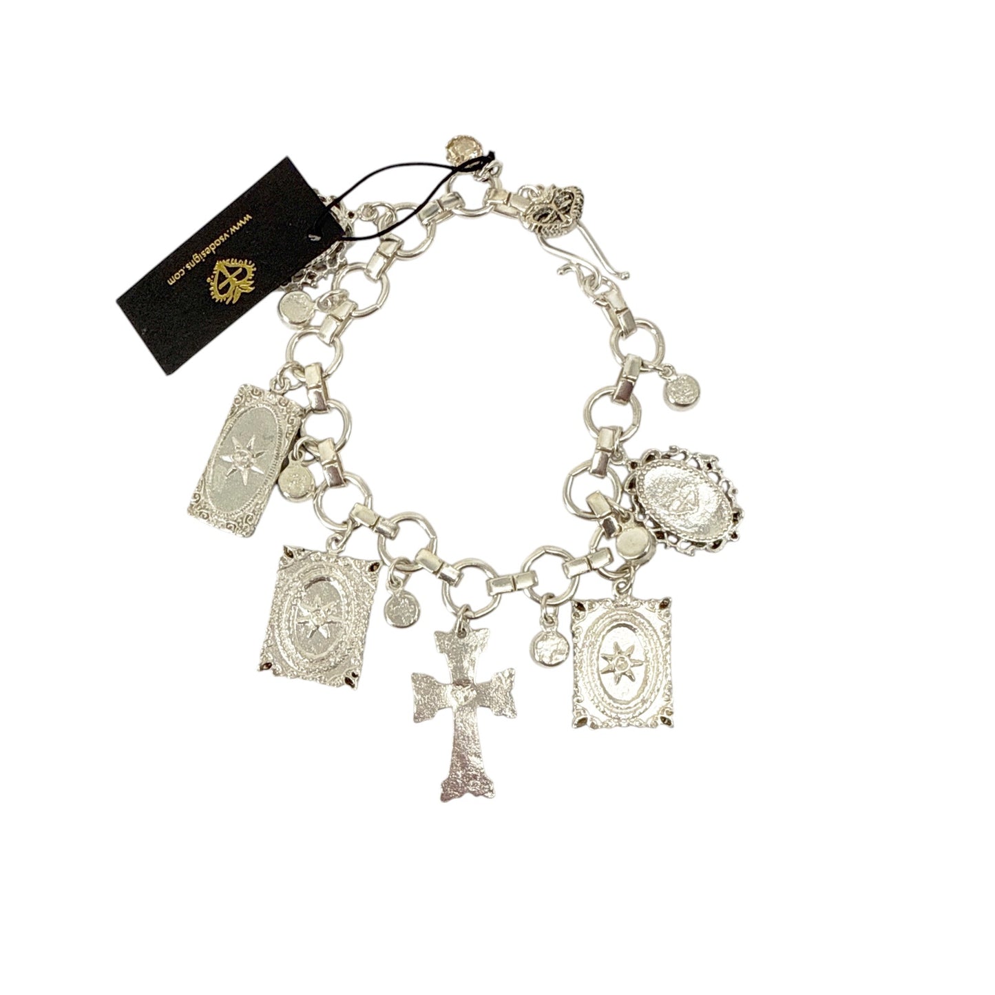 VIRGINS SAINTS & ANGELS VSA Retablo Framed Charm Bracelet Silver