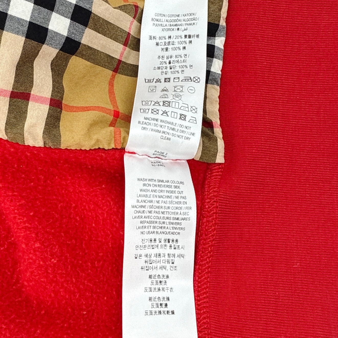 BURBERRY Hackfall Vintage Check Hoodie S