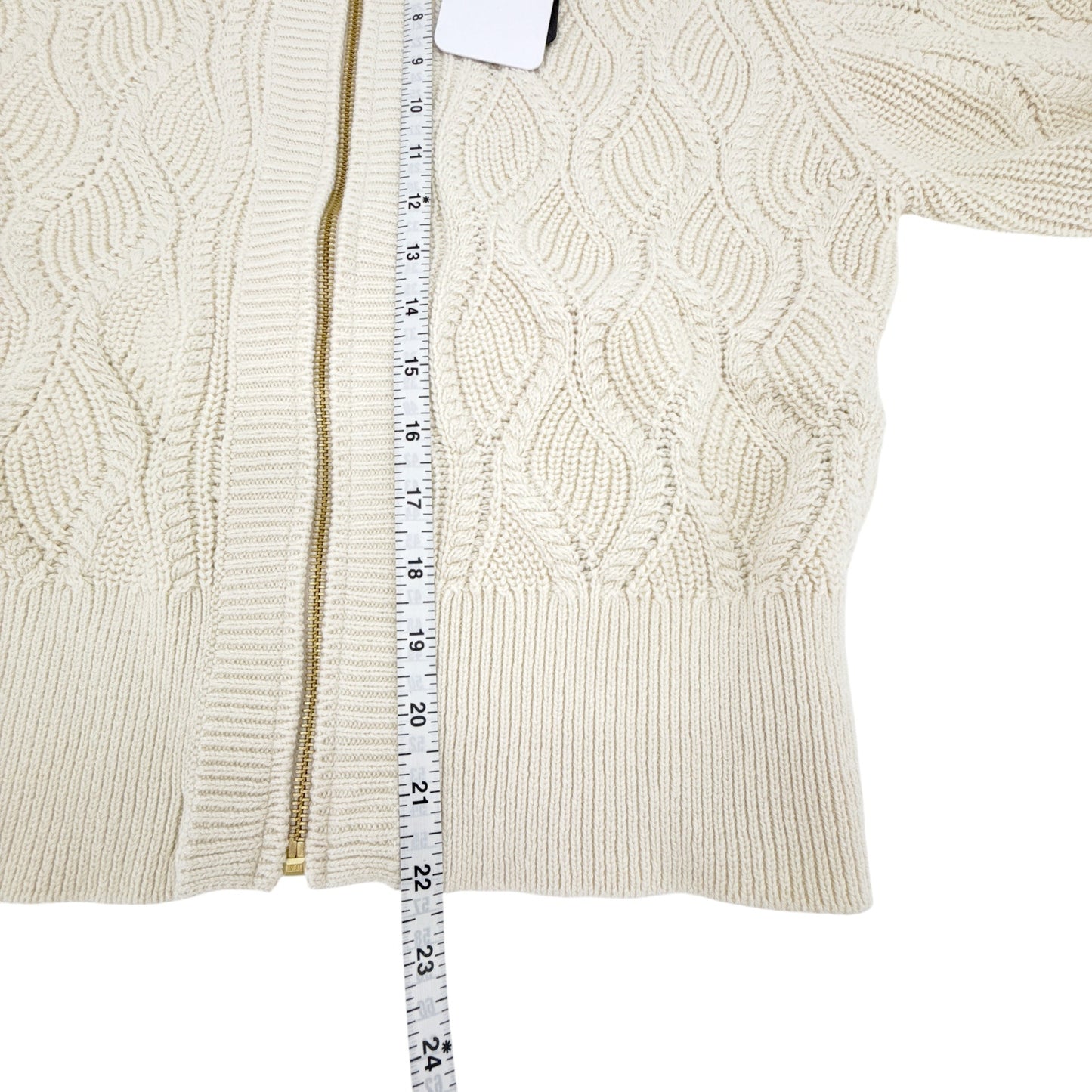 VARLEY Lando Full Zip Knit Sweater in Birch XS