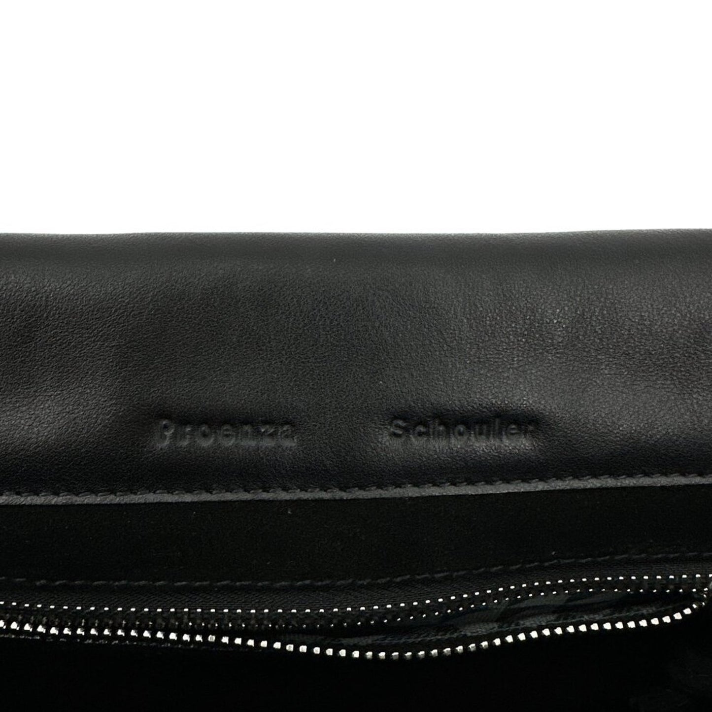 PROENZA SCHOULER PS Courier Two-Tone Chain Bag in Black Pebbled Leather