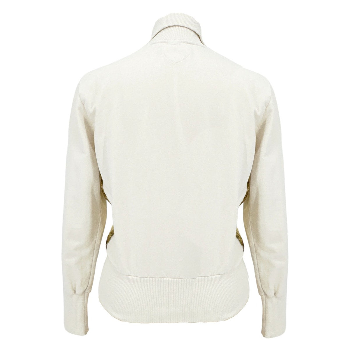 PRIMP Sequin Zip Sweatshirt in Cream & Gold S