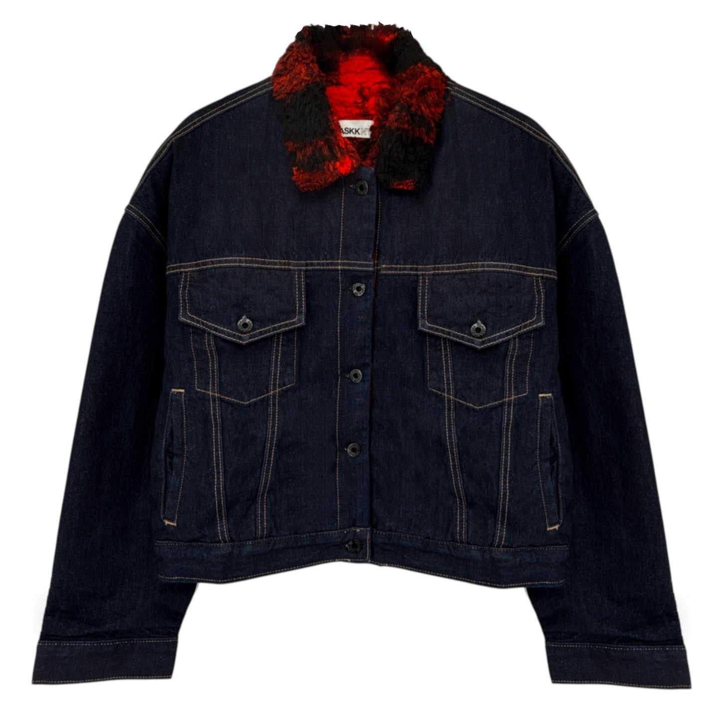 ASKK NY Nova Lined Jacket in Indigo Plaid 0|XS