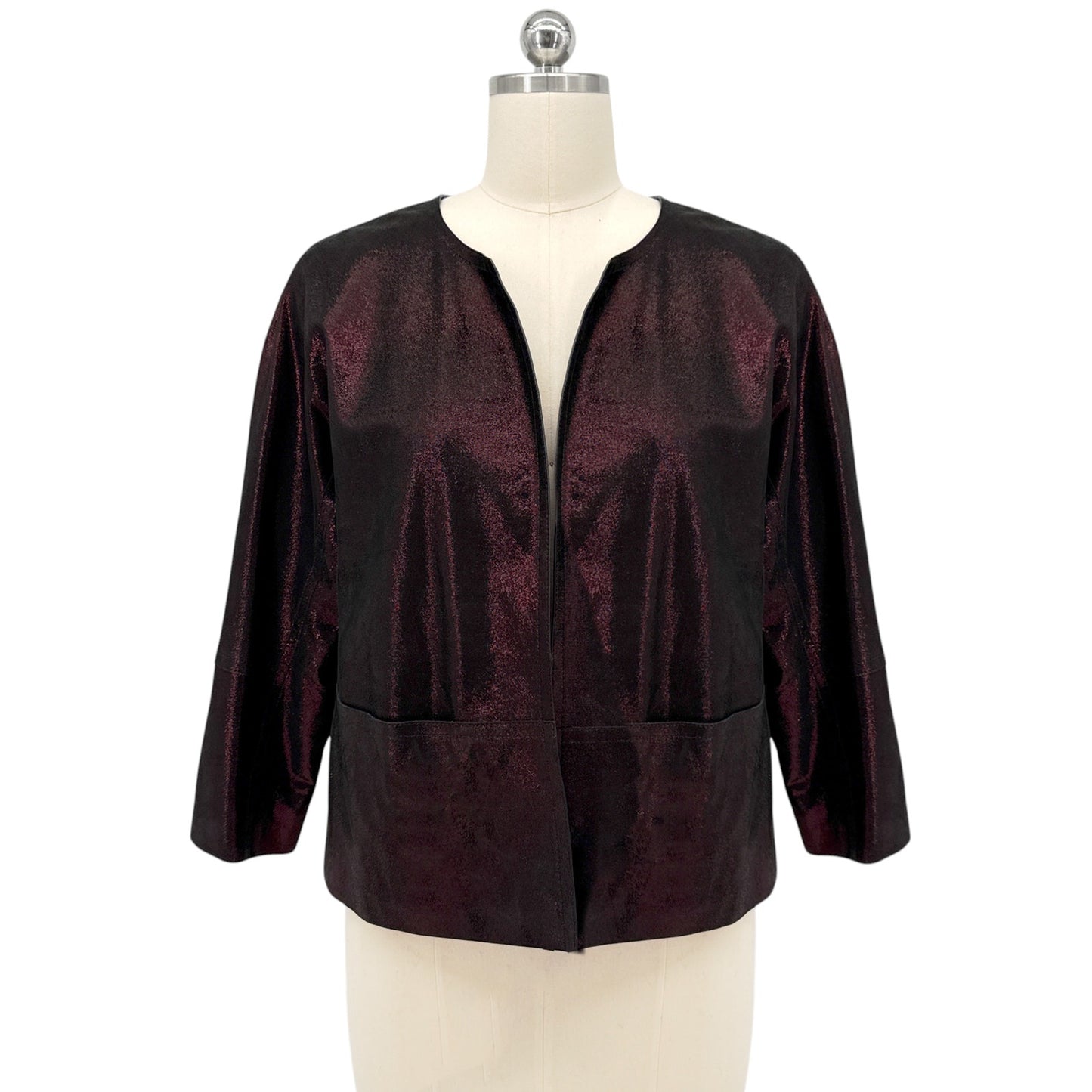 LAFAYETTE 148 New York 3/4 Sleeve Ritchie Leather Jacket in Beet 8|M