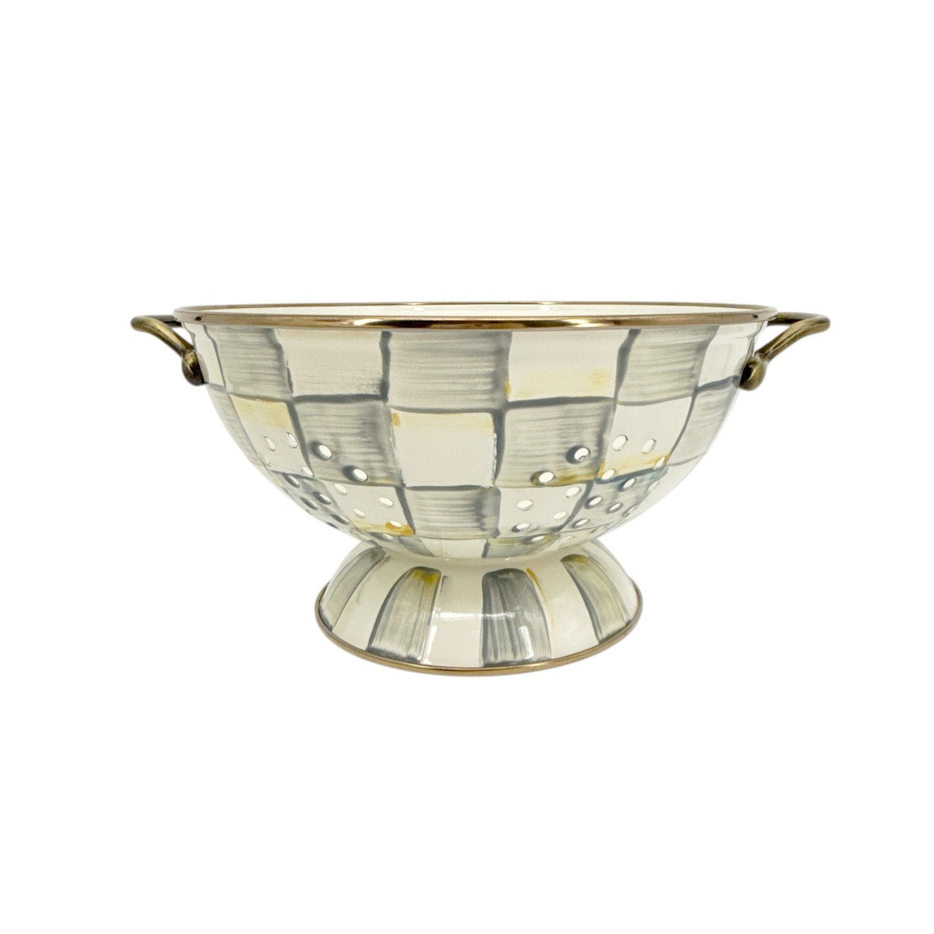 MACKENZIE-CHILDS Sterling Check Colander Large