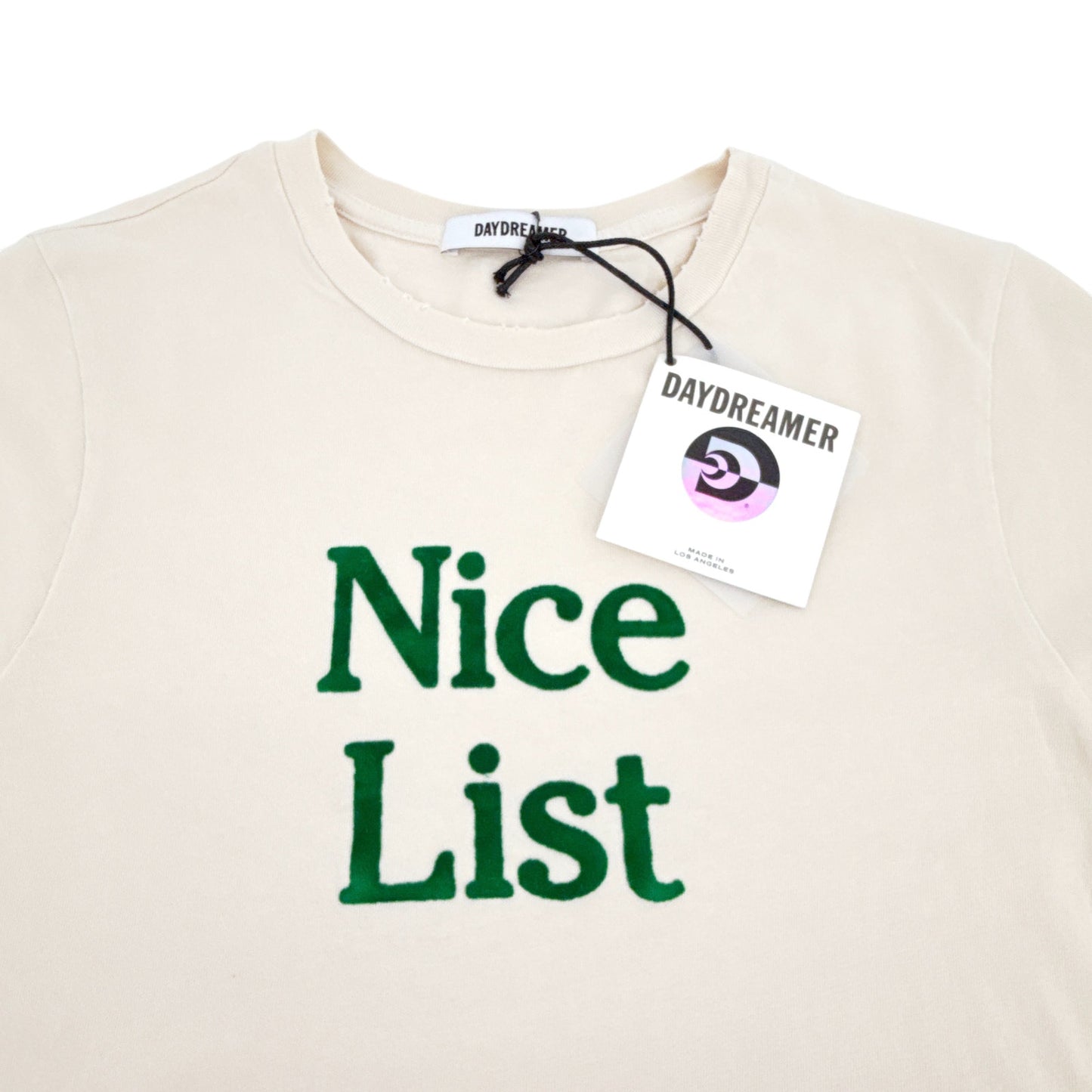 DAYDREAMER Nice List Vintage Tee in Dirty White L