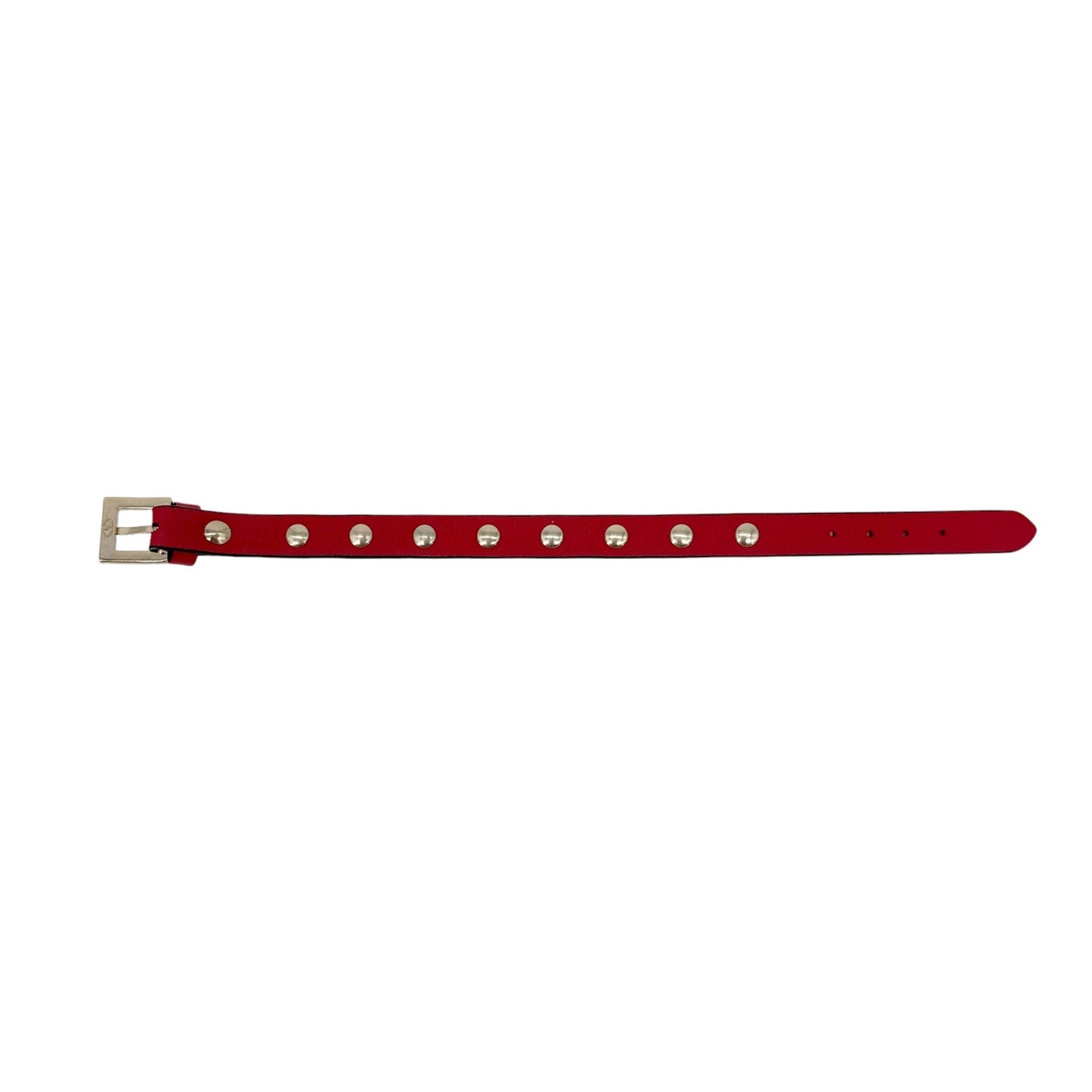 VALENTINO GARAVINO Rockstud Leather Bracelet in Red