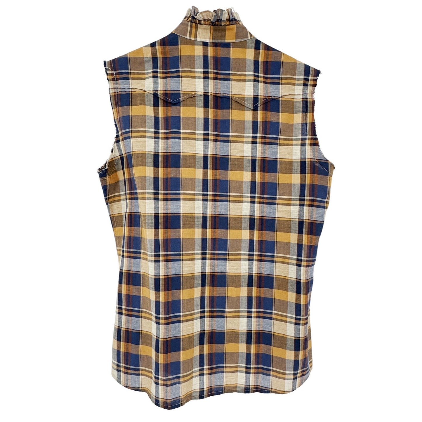 NILI LOTAN Feora Plaid Western Sleeveless Blouse S