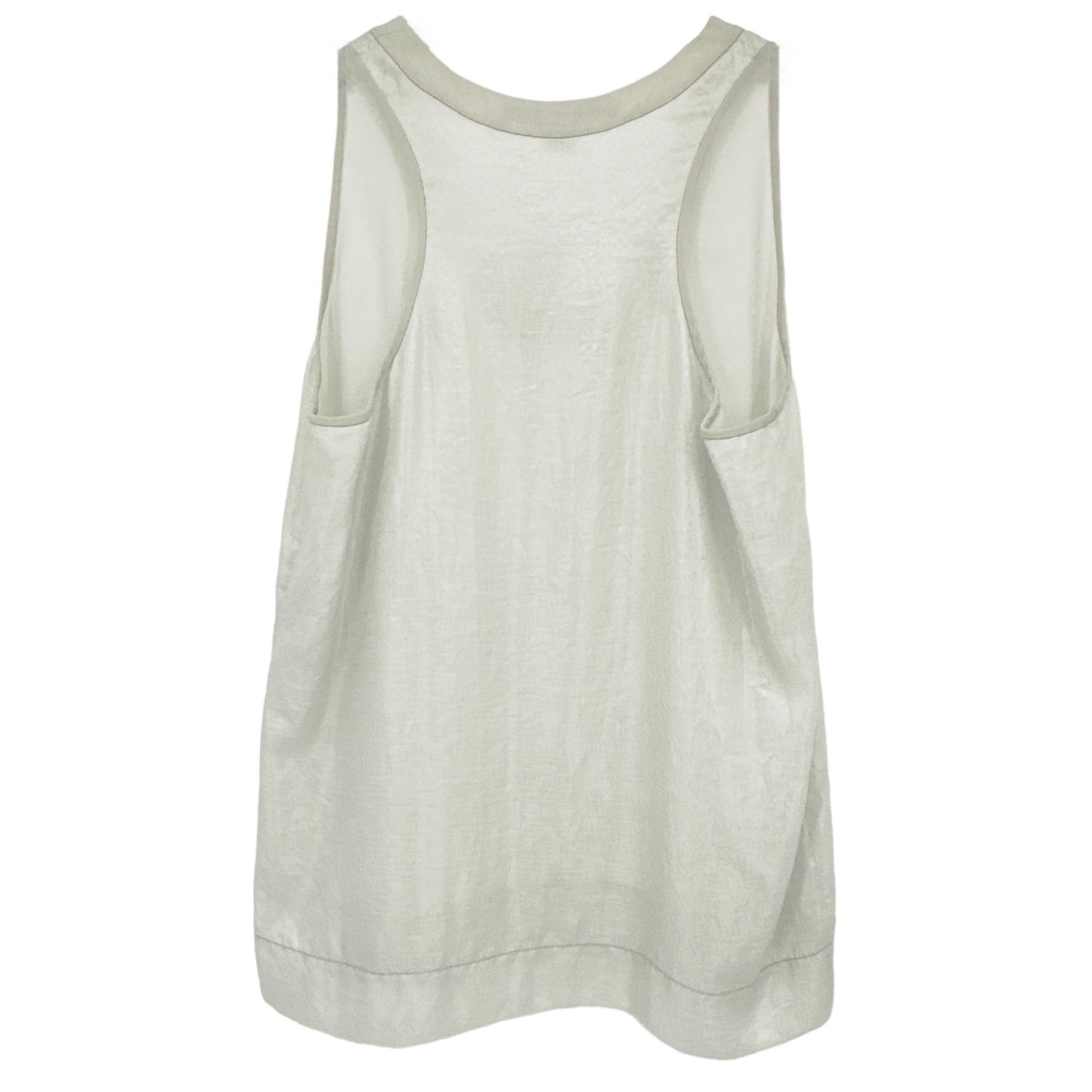 DIANE von FURSTENBERG DVF Emilia Crushed Metallic Tank in Silver S