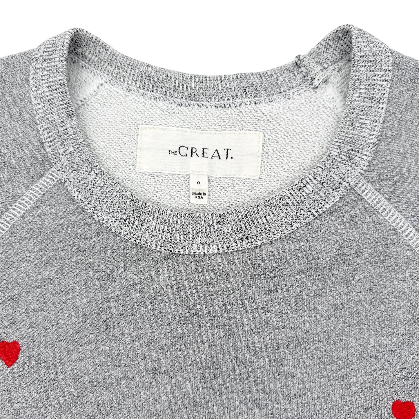 The GREAT. The College Sweatshirt with Heart Embroidery XS