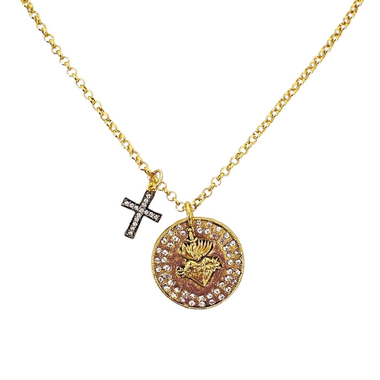 VIRGINS SAINTS & ANGELS VSA Sacred Heart Relic Charm Necklace Gift Set