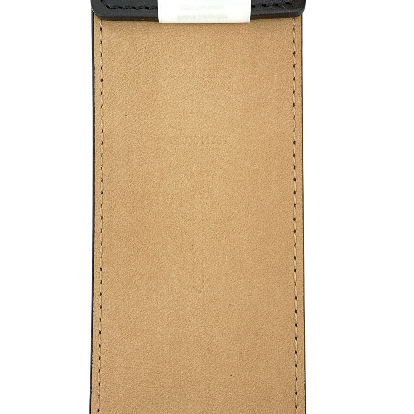 POLO RALPH LAUREN Elongated-Buckle Leather Belt in Black & Gold S