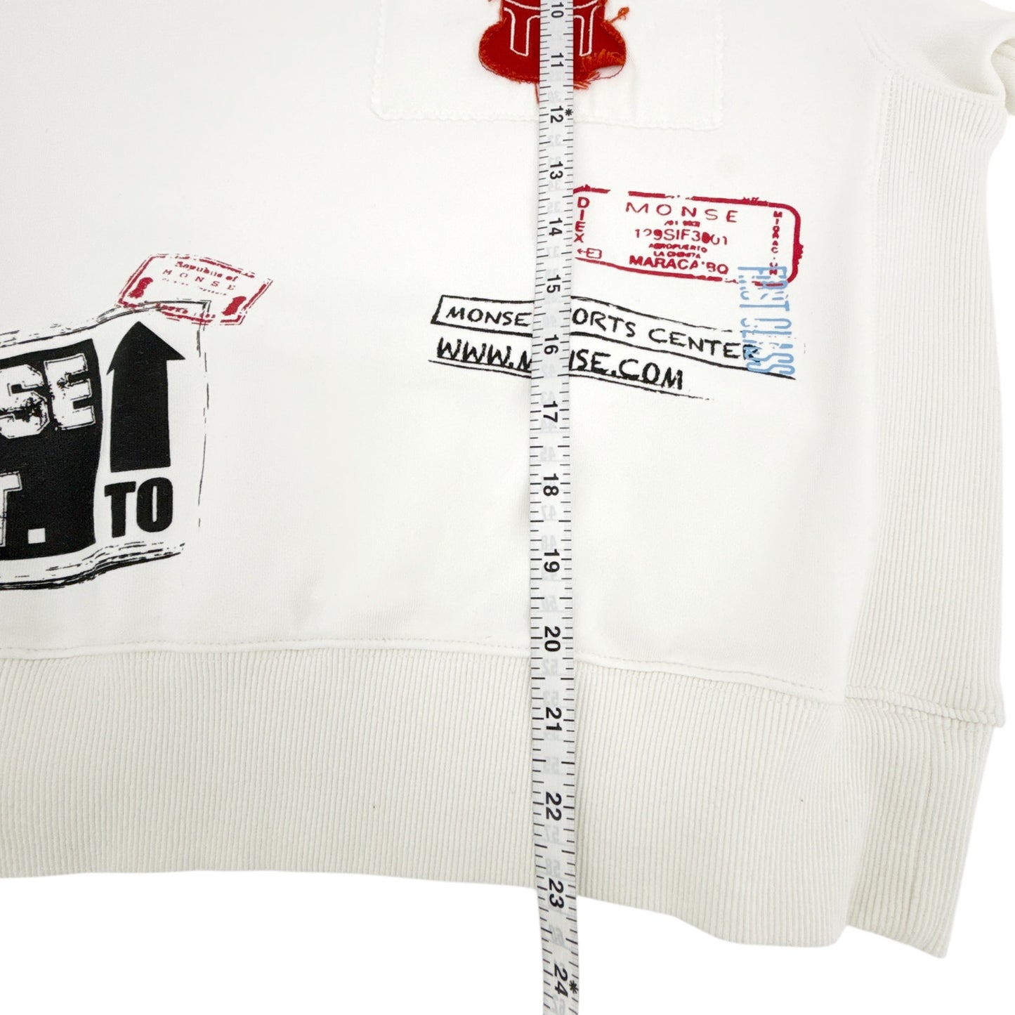 MONSE Scrapbook Patch Sweatshirt in Ivory XS