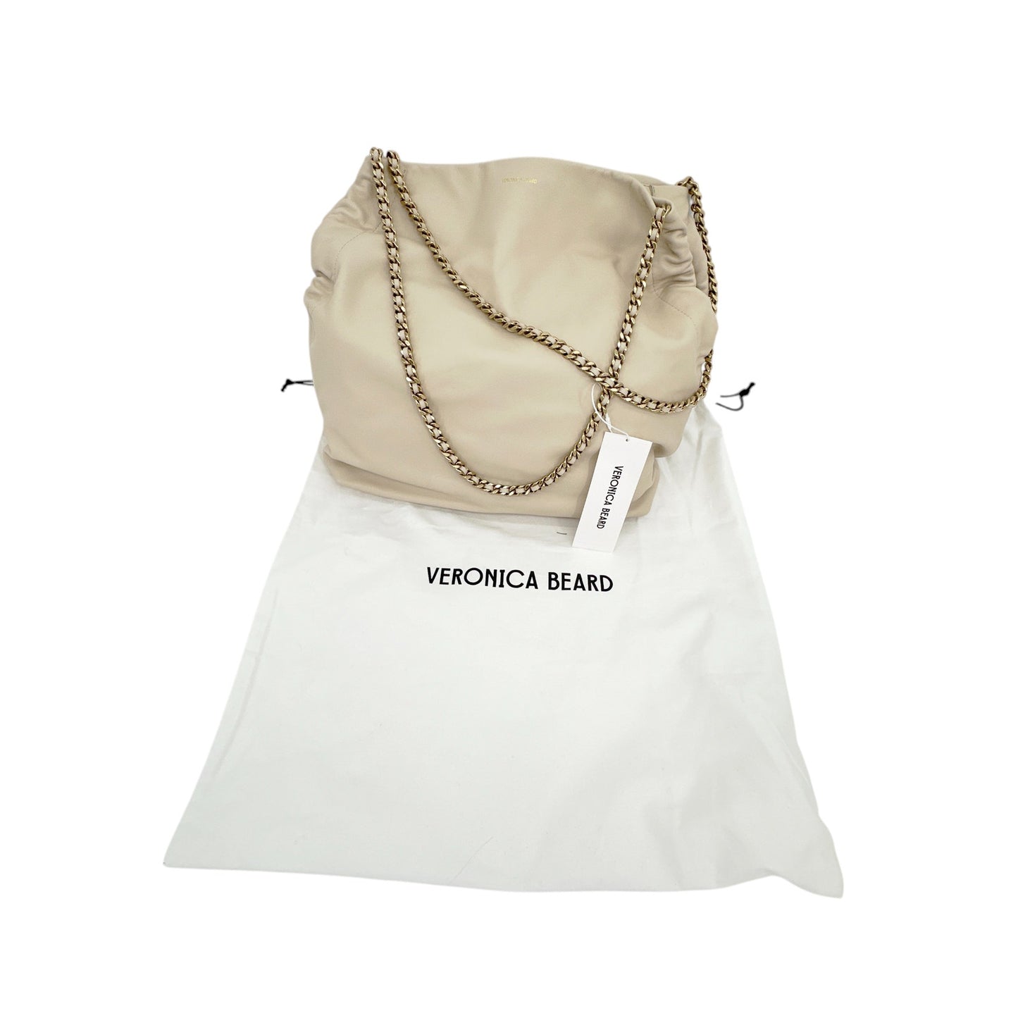VERONICA BEARD Leather Slouch Bag in Ivory