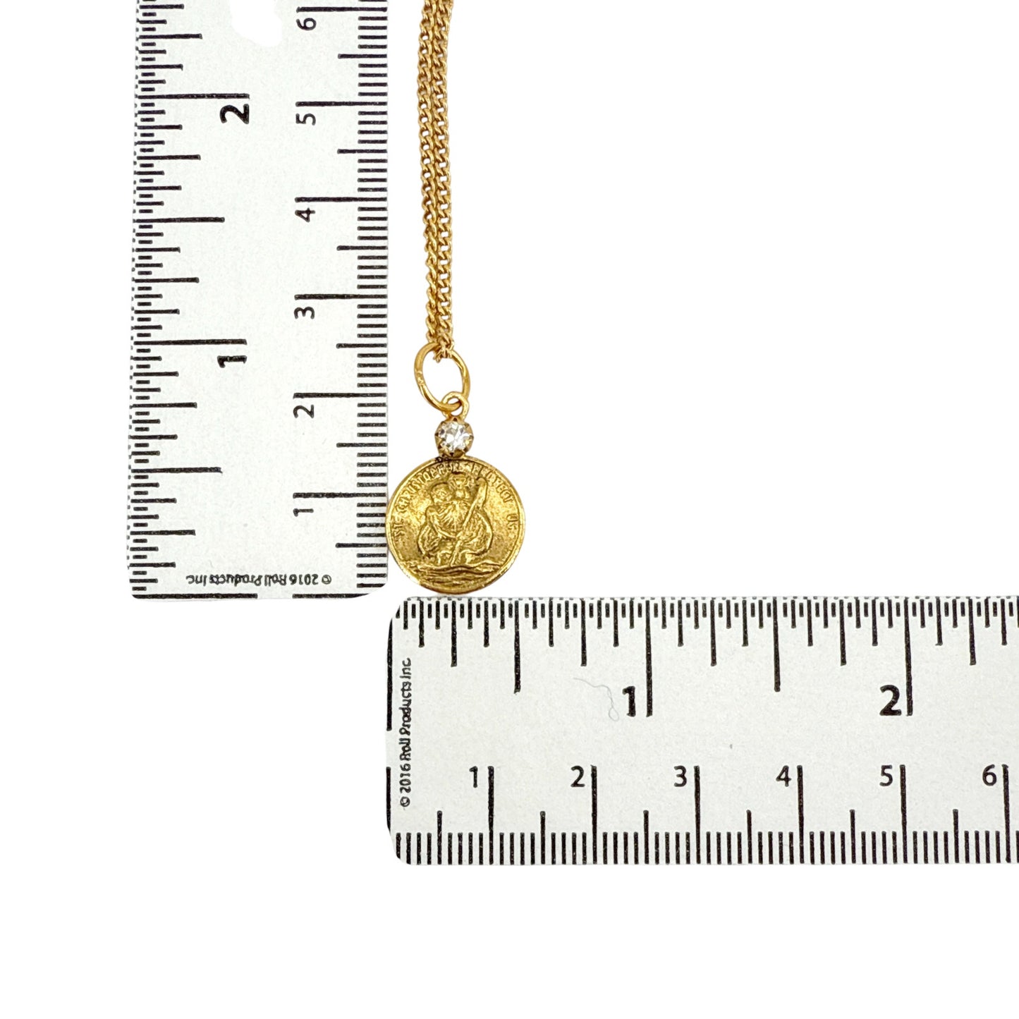 VIRGINS SAINTS & ANGELS VSA Saint Christopher Charm Necklace in Gold