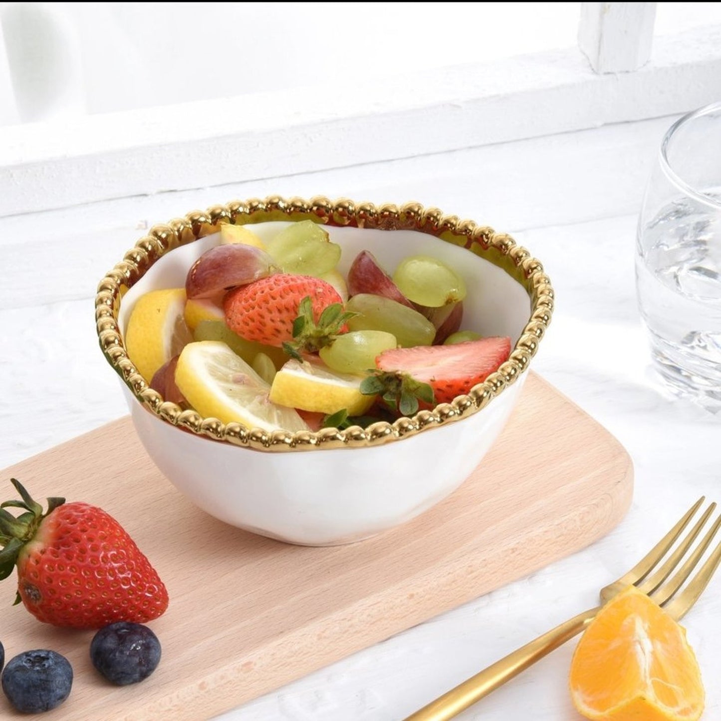 PAMPA BAY Golden Salerno Porcelain Small Bowl Set of 2
