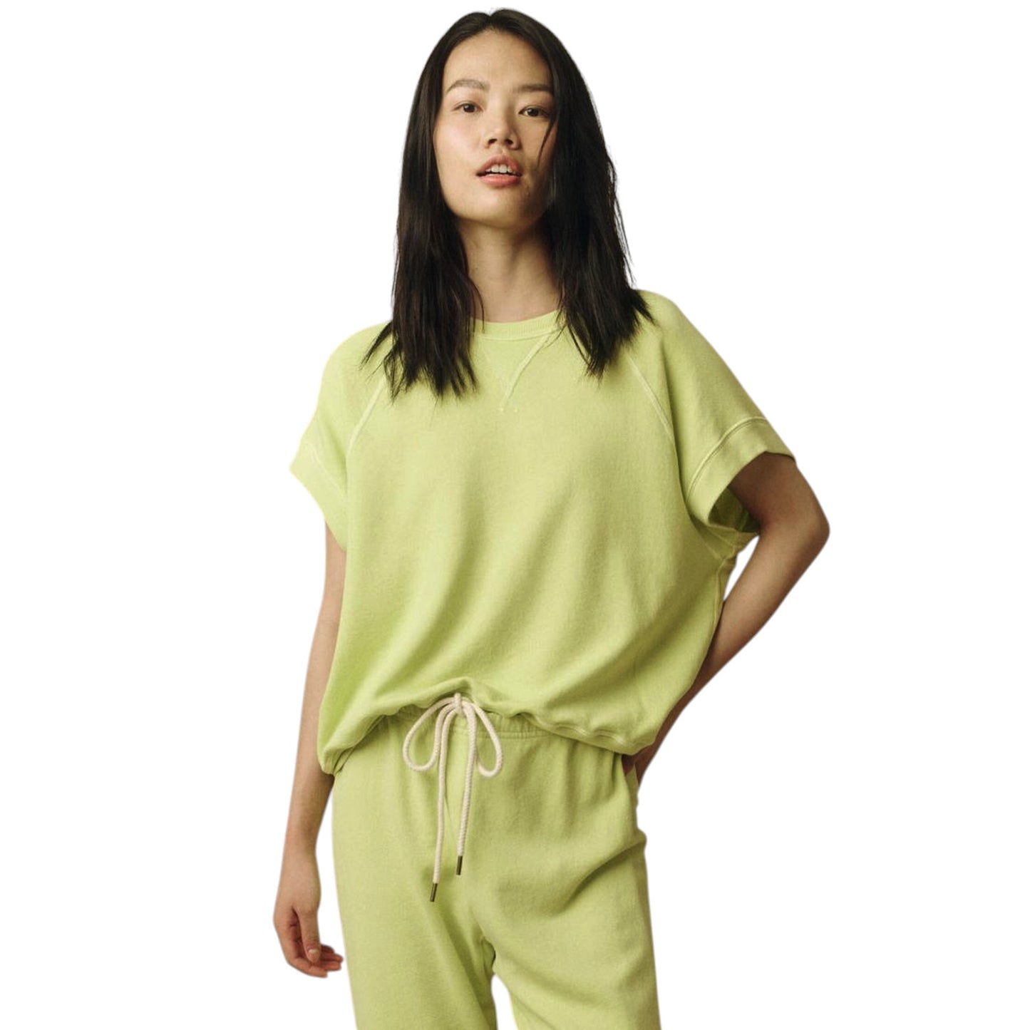 THE GREAT. The Wedge Sweatshirt in Limezest 0|XS