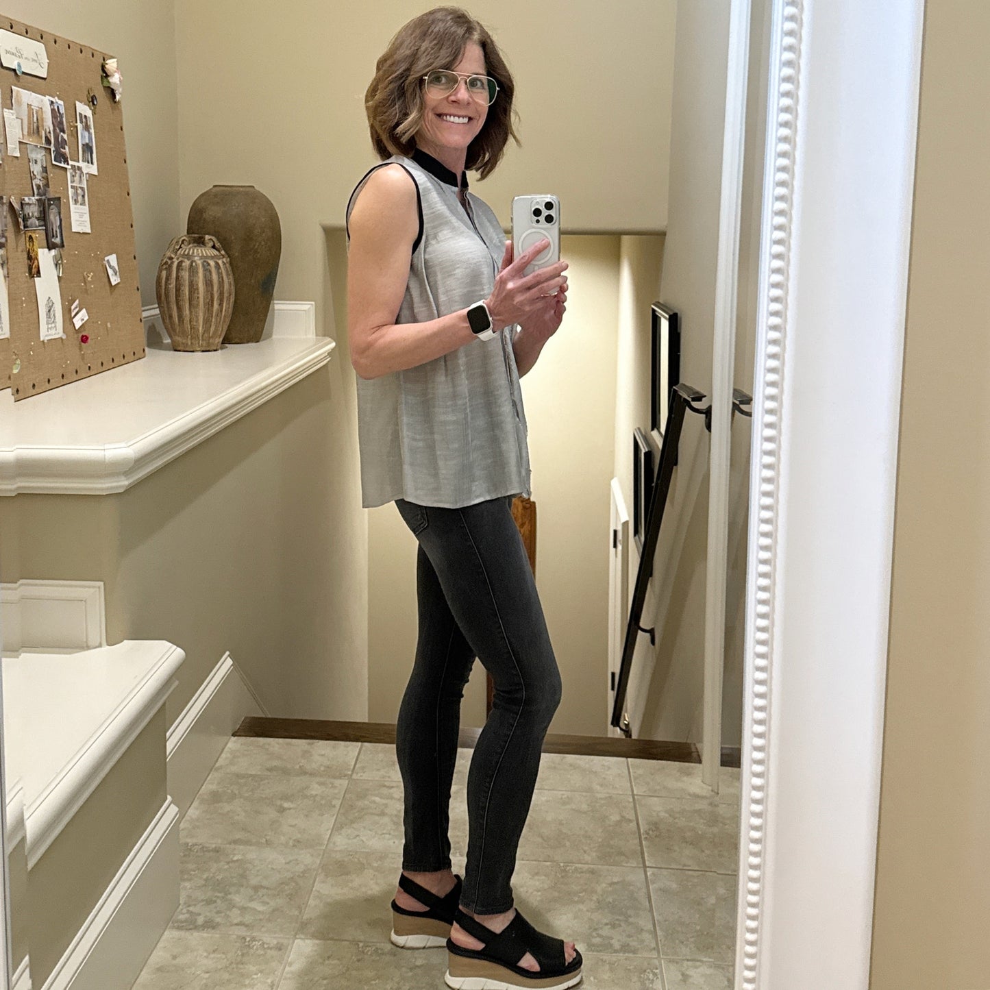 7 for ALL MANKIND b(air) denim The High Waist Ankle Skinny in Grey 24