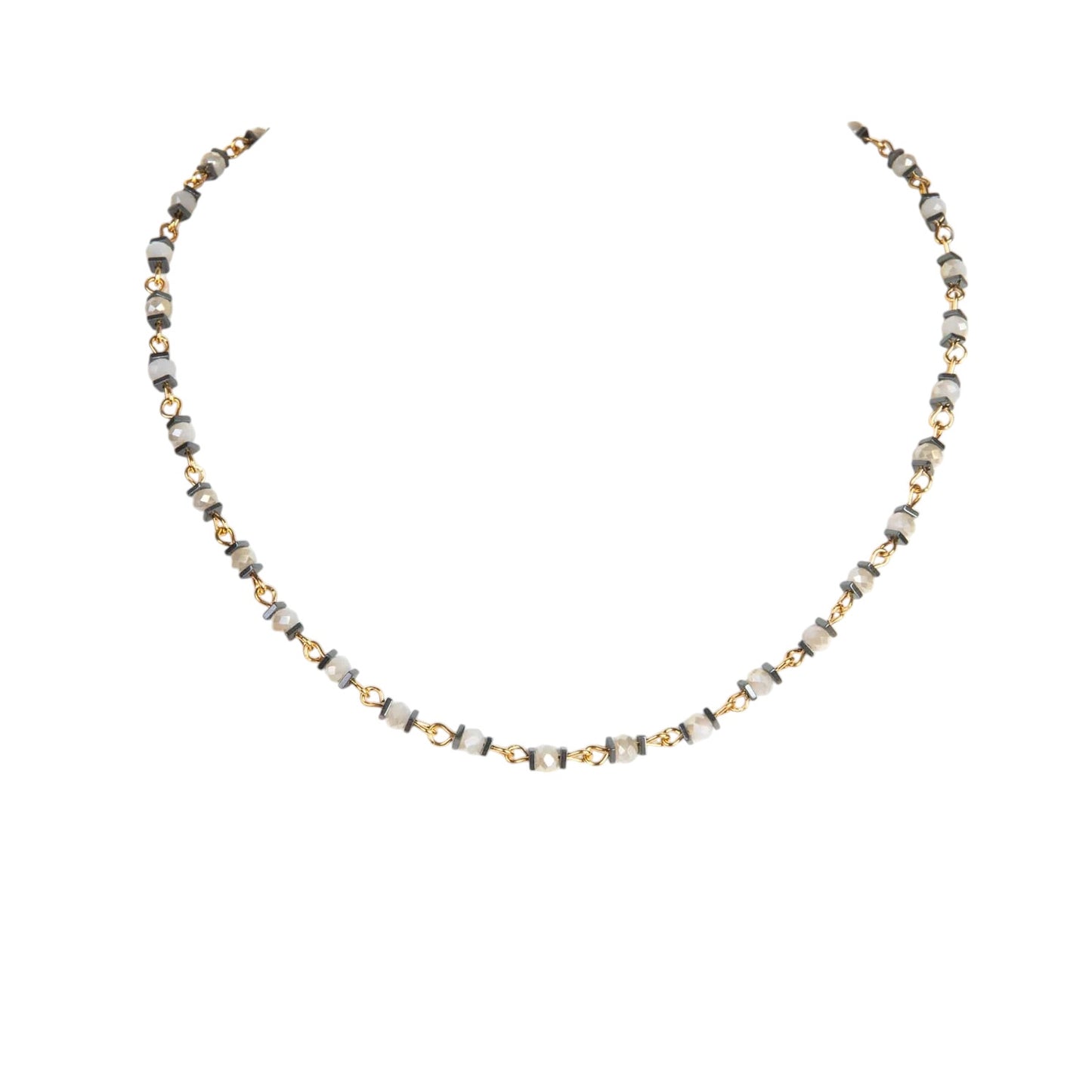 VIRGINS SAINTS & ANGELS VSA Sweetheart Crystal Choker in Gold Translucent & Hema