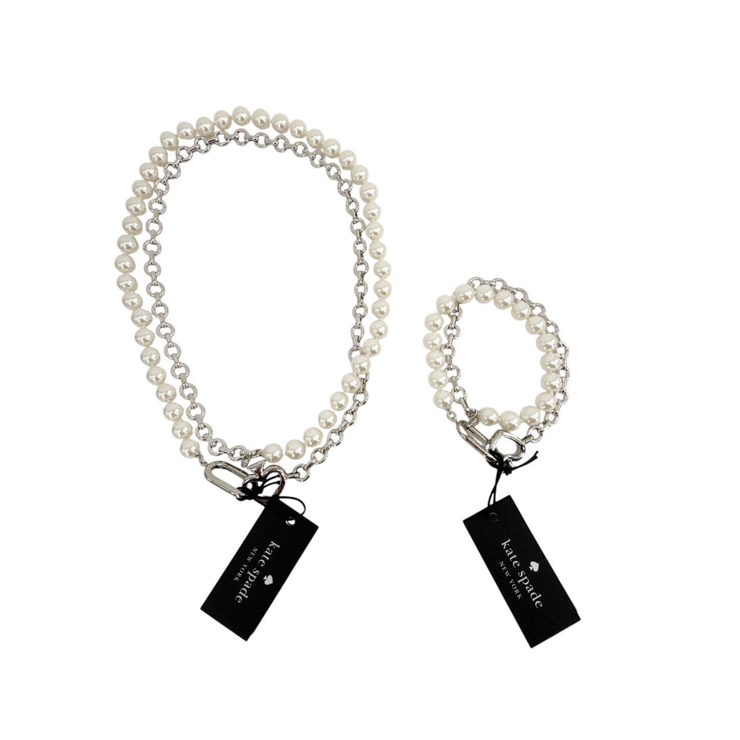 KATE SPADE New York Statement Spade Pearl Wrap Necklace & Bracelet Gift Set