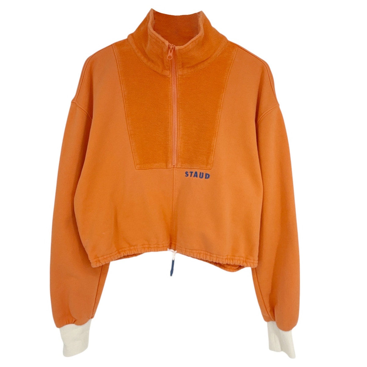 STAUD French Terry Zip Front Sweatshirt S
