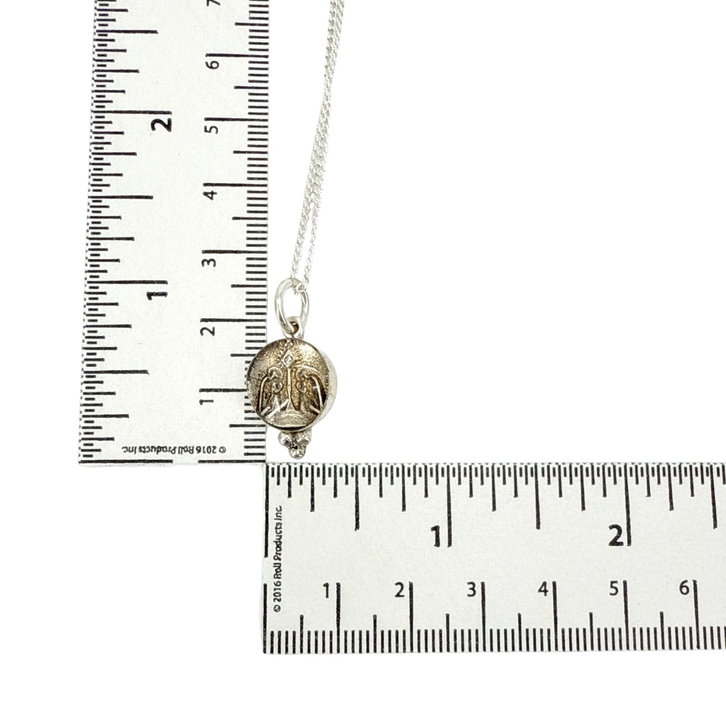 VIRGINS SAINTS & ANGELS VSA Piccolo Lucia Guardian Angels Charm Necklace Silver