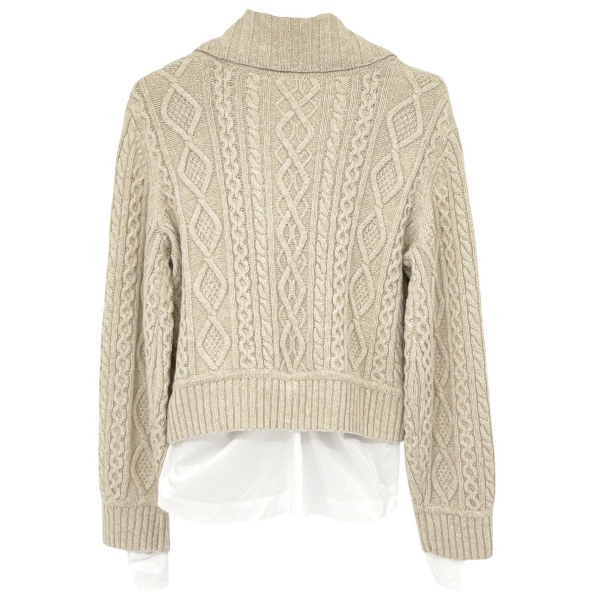 JONATHAN SIMKHAI Davina Patchwork Cardigan Jacket in Bone Multi M