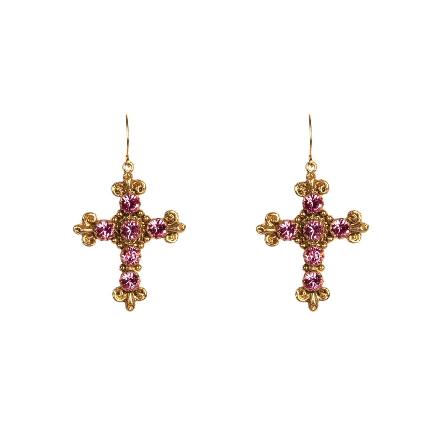 VIRGINS SAINTS & ANGELS VSA Addie Earrings Gold & Fuchsia Pink