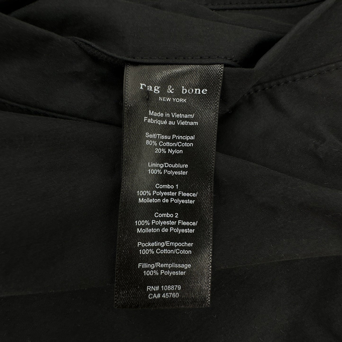 RAG & BONE Austin Reversible Liner XS