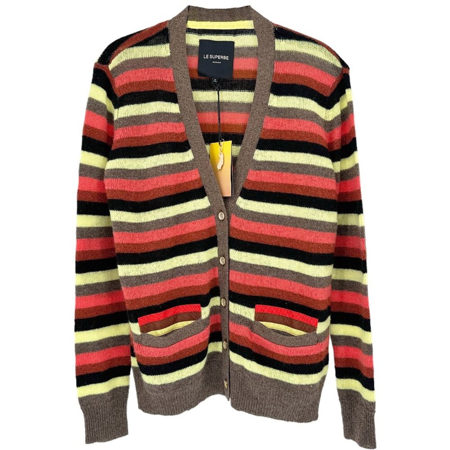LE SUPERBE Boyfriend Sweater in Bright Stripe S