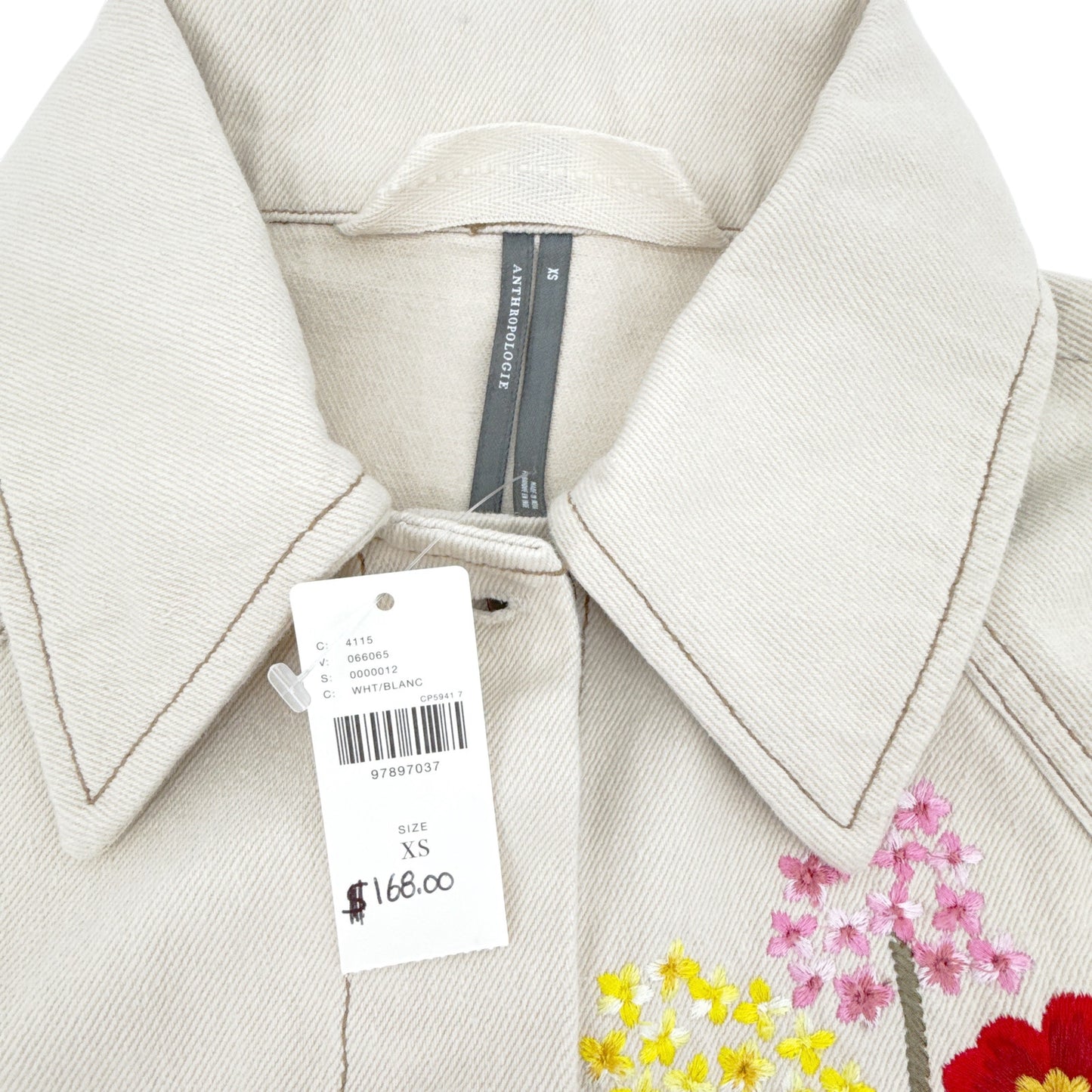 ANTHROPOLOGIE Floral Embroidered Jacket XS