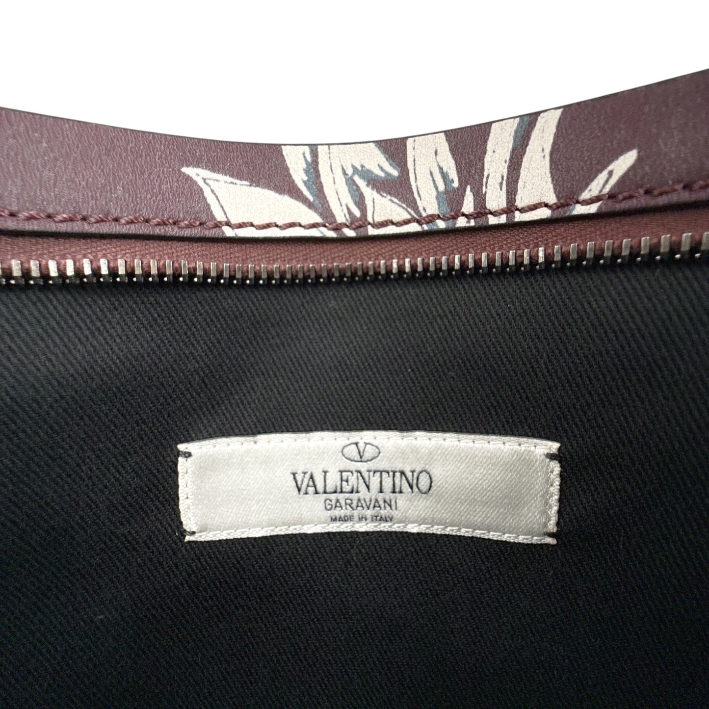 VALENTINO GARAVANI Leather Pineapple Clutch in Ruby/Ivory