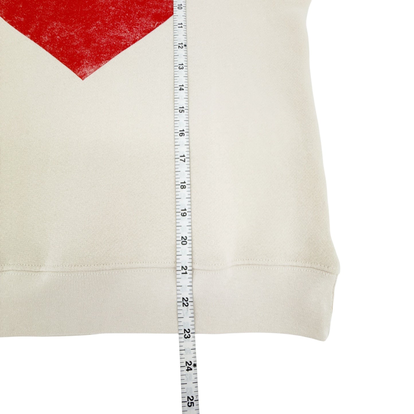 DAYDREAMER Heart Cutoff Sweatshirt in Dirty White S