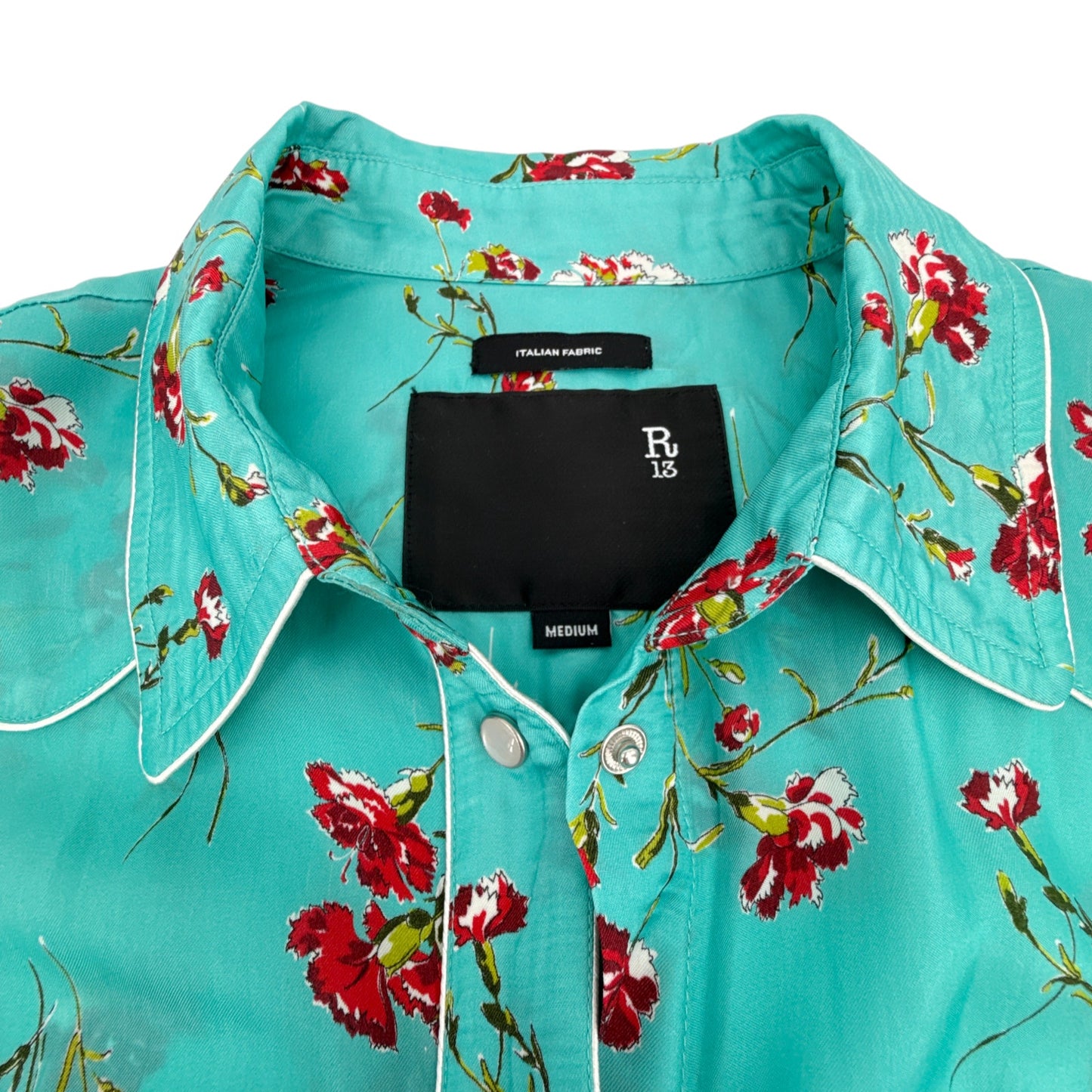 R13 Cowboy Dress in Light Blue Floral M