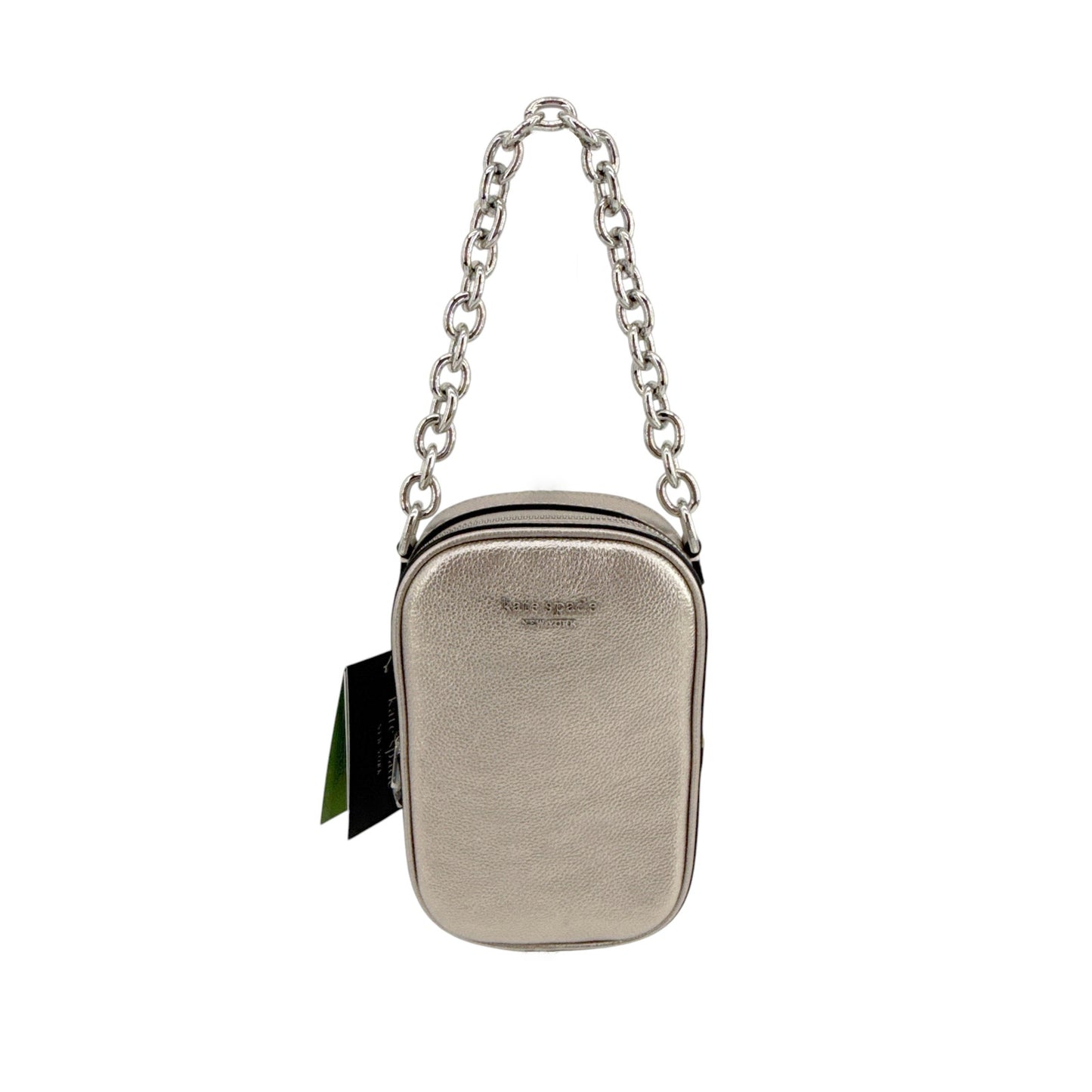 KATE SPADE New York Jolie Metallic Chain Phone Crossbody in Silver