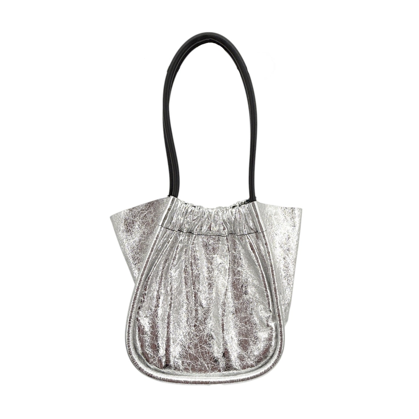 PROENZA SCHOULER Large Ruched Tote in Metallic Crinkled Leather