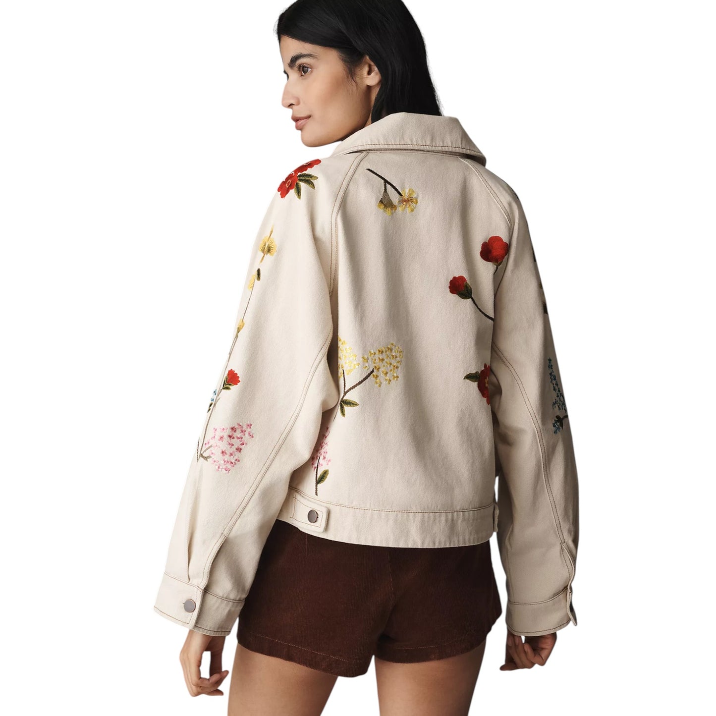 ANTHROPOLOGIE Floral Embroidered Jacket XS