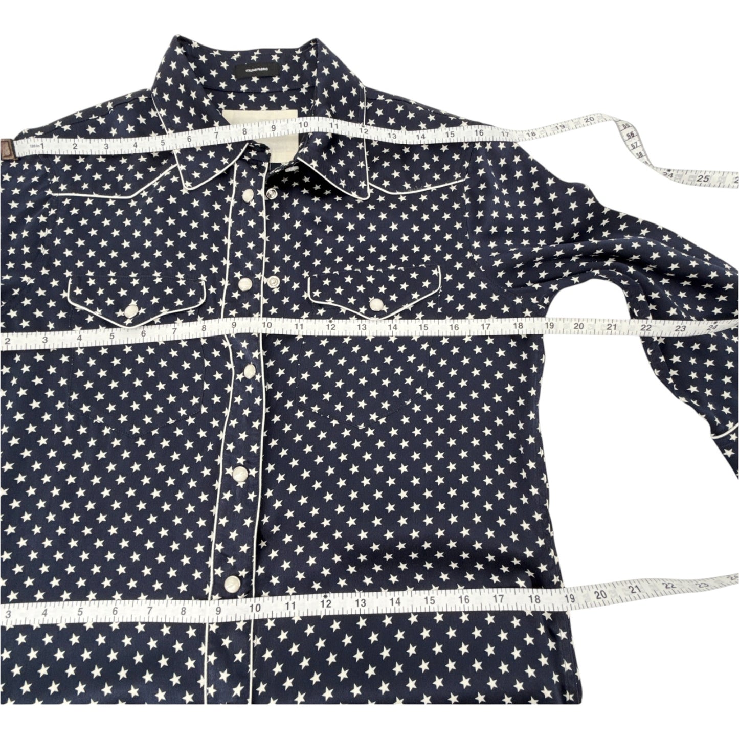 R13 Cowboy Dress in Silk Navy Star S