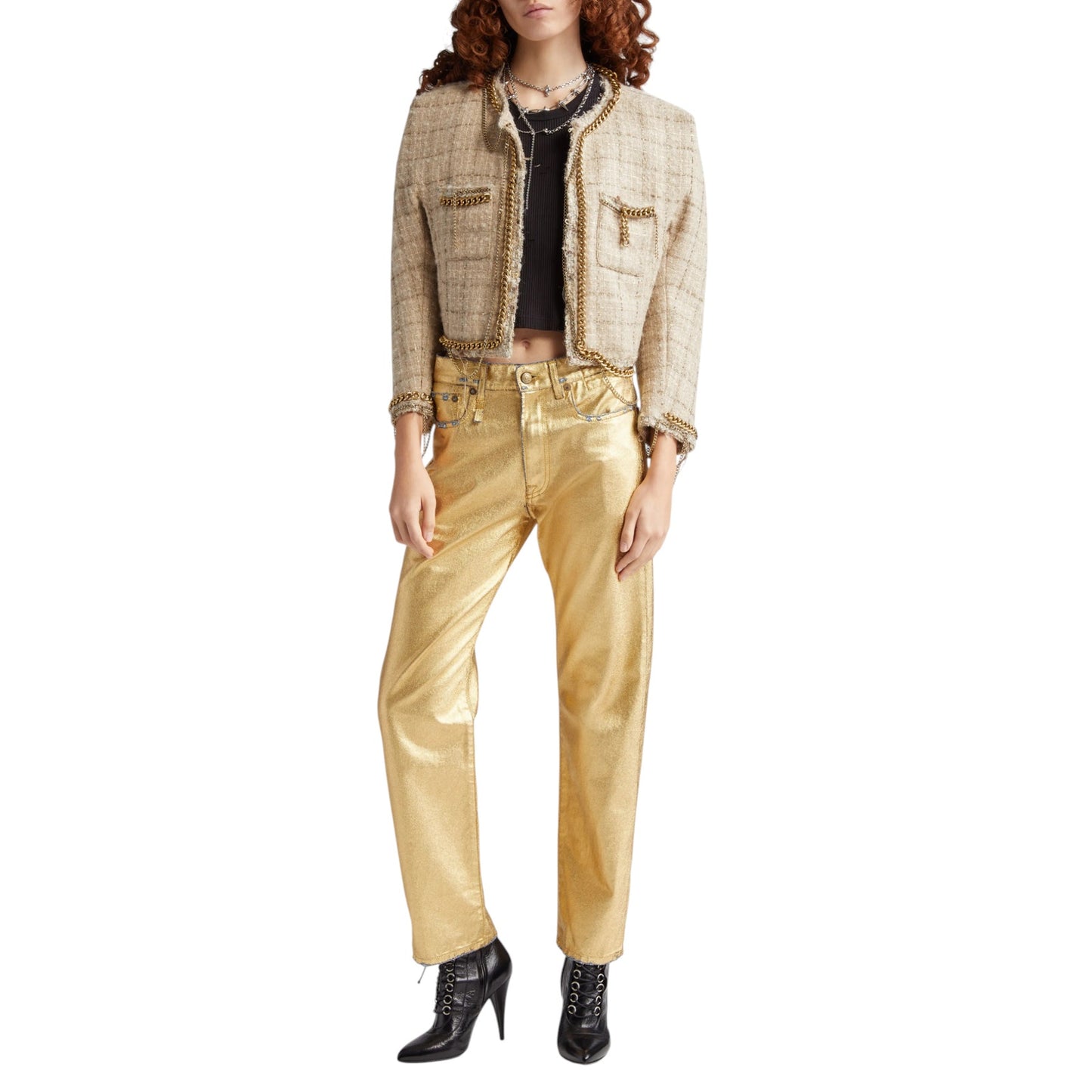 R13 Boyfriend Jean in Gold Indigo 24