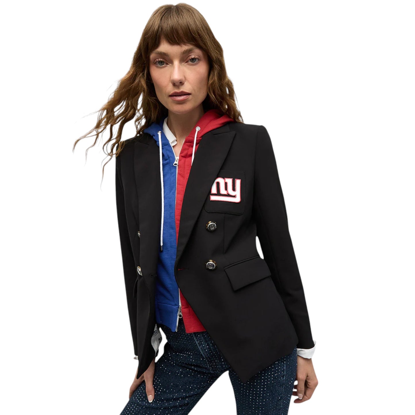 VERONICA BEARD Hoodie Dickey in Dark Blue & Red (NFL New York Giants)