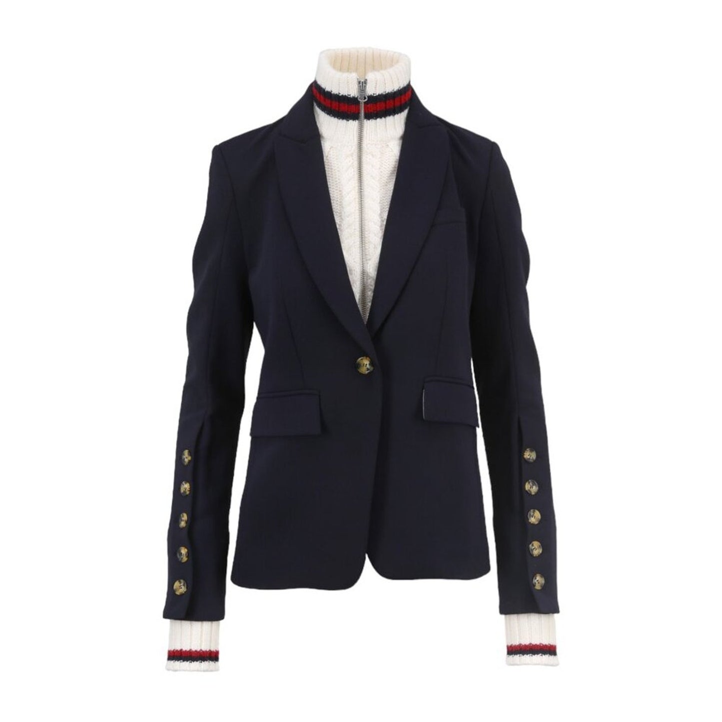 VERONICA BEARD Upstate Knit Striped Dickey & Cuffs