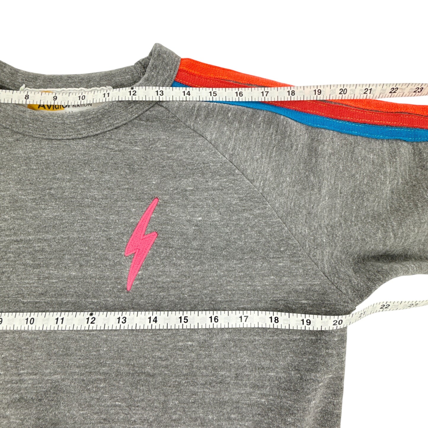AVIATOR NATION Bolt Classic 5 Stripe Neon Sweatshirt XS