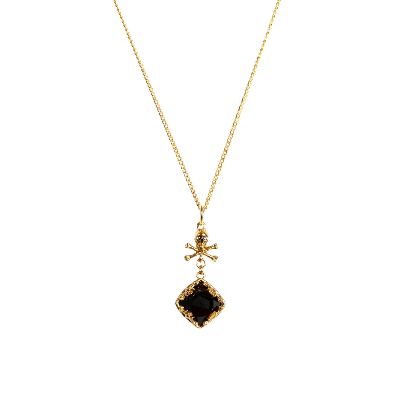 VIRGINS SAINTS & ANGELS VSA Skull Treasure Charm Necklace in Gold
