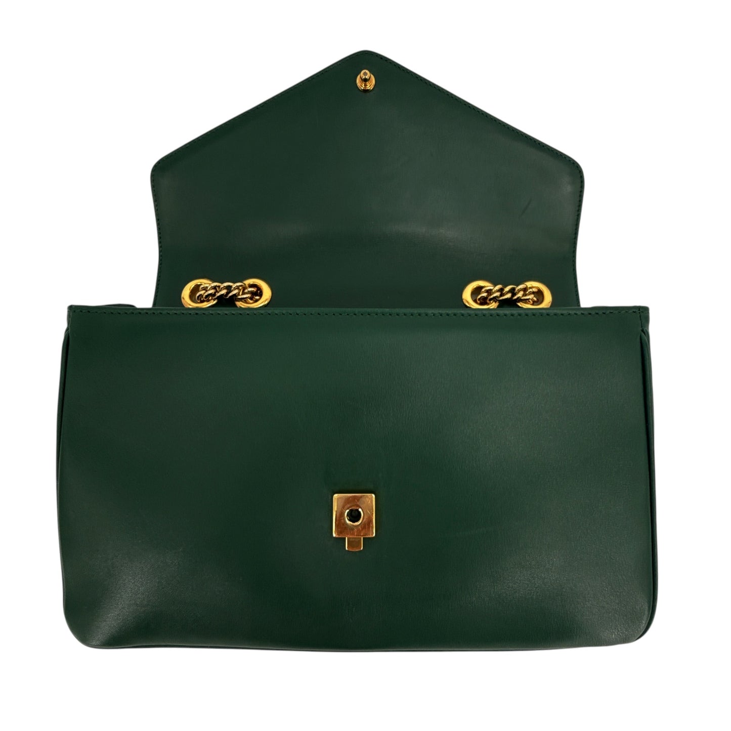 GUCCI Vitello Palmellato Lux Crystal Medium Rajah Shoulder Bag in Vintage Green