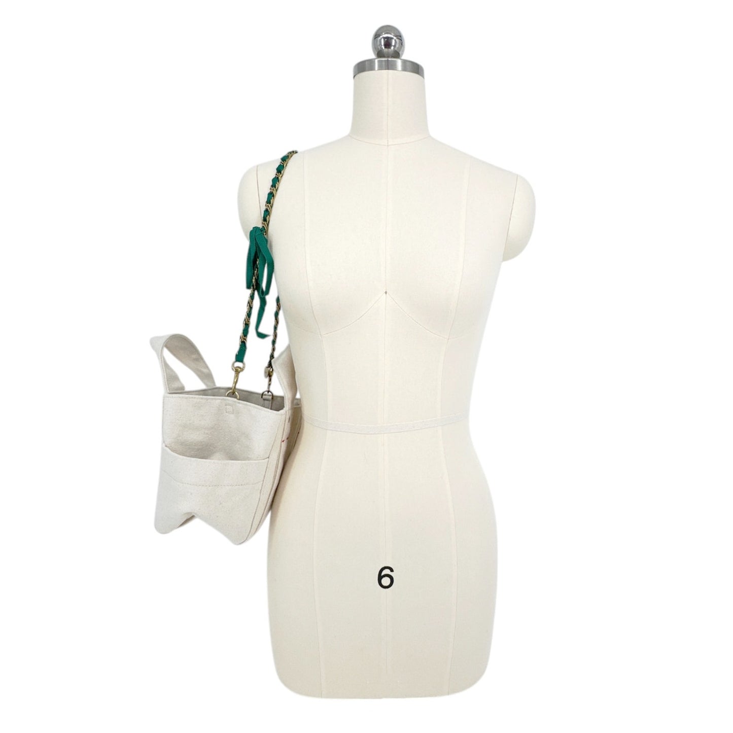 CLARE V. Shoulder Strap in Fern Grosgrain Chain