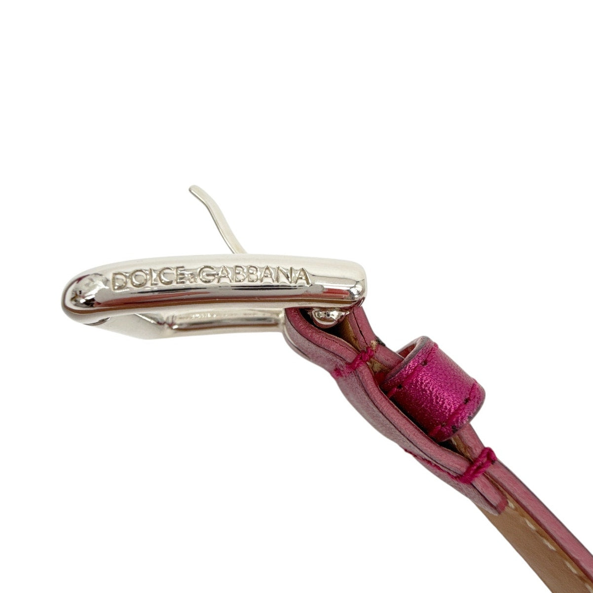 DOLCE & GABBANA Logo Belt Metallic Pink 85cm | 34in