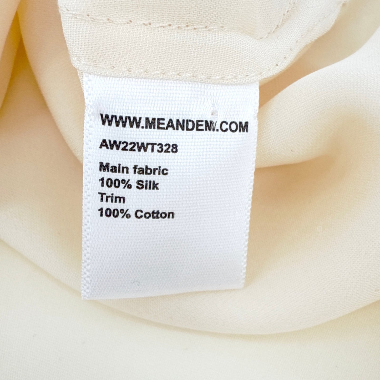 ME+EM Silk Longline Tux Shirt in Cream & Soft White UK6|US2|XS
