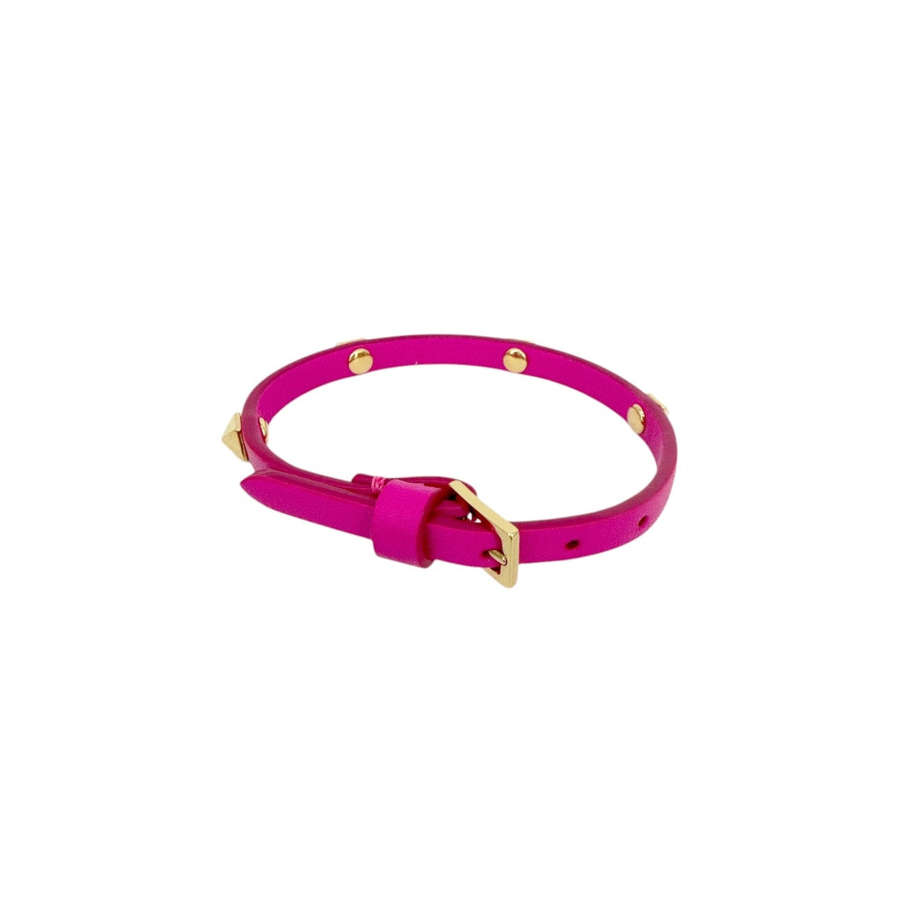 VALENTINO GARAVINO Rockstud Leather Bracelet in Pink